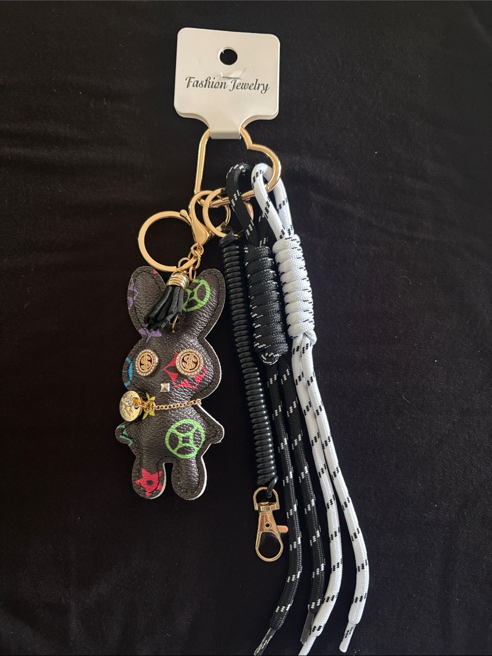 Colorful Fashion Bunny Keychain Bag Charm with Rope Tassels